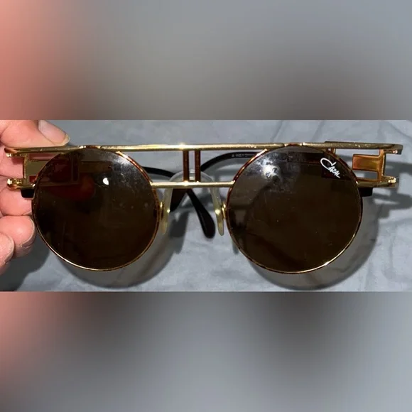 Cazal Gold Sunglasses with Black Lenses
